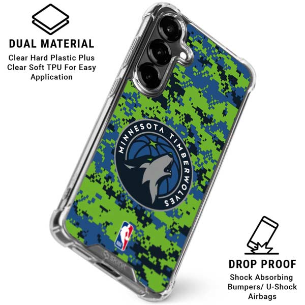 NBA Minnesota Timberwolves Digi Camo Galaxy S26 Clear Case