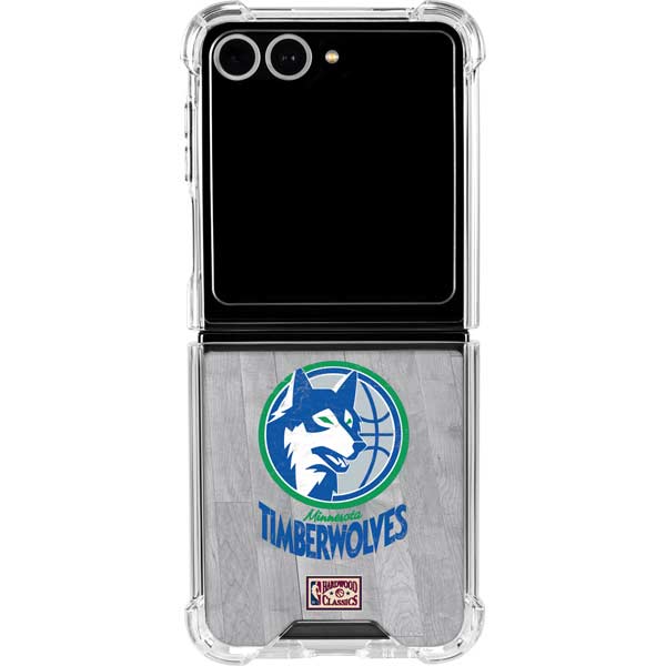 NBA Minnesota Timberwolves Hardwood Classics Galaxy Z Flip7 Clear Case