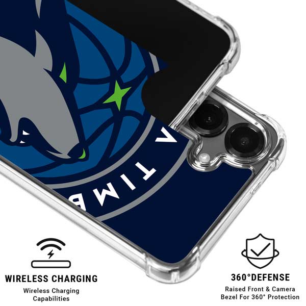 NBA Minnesota Timberwolves Large Logo Galaxy S26 Clear Case