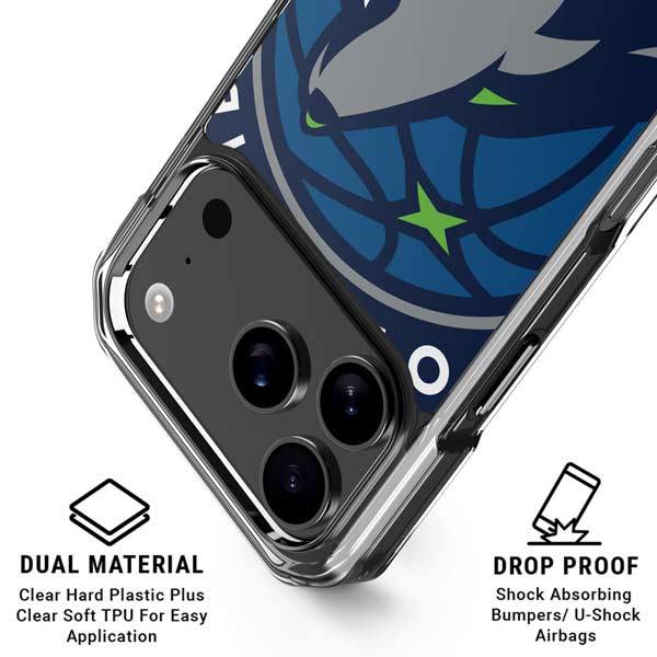 NBA Minnesota Timberwolves Large Logo iPhone 17 Pro Clear Case