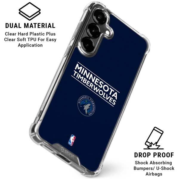 NBA Minnesota Timberwolves Standard - Navy Blue Galaxy S26 Clear Case