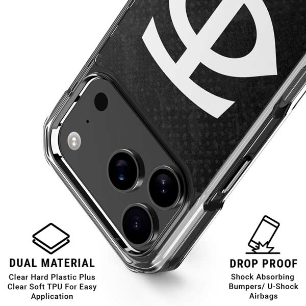MLB Minnesota Twins Dark Wash iPhone 17 Pro Clear Case