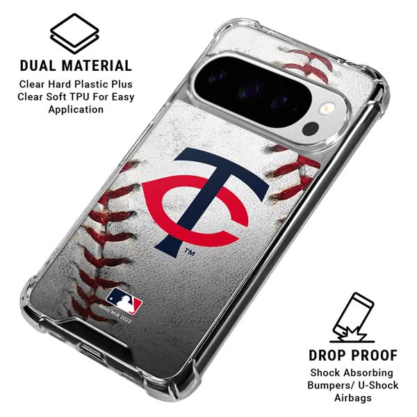 MLB Minnesota Twins Game Ball Google Pixel 10 Pro Clear Case