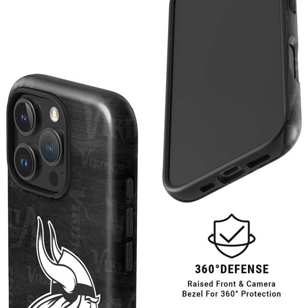 NFL Minnesota Vikings Black & White iPhone 16 Pro Max Magsafe Impact Case