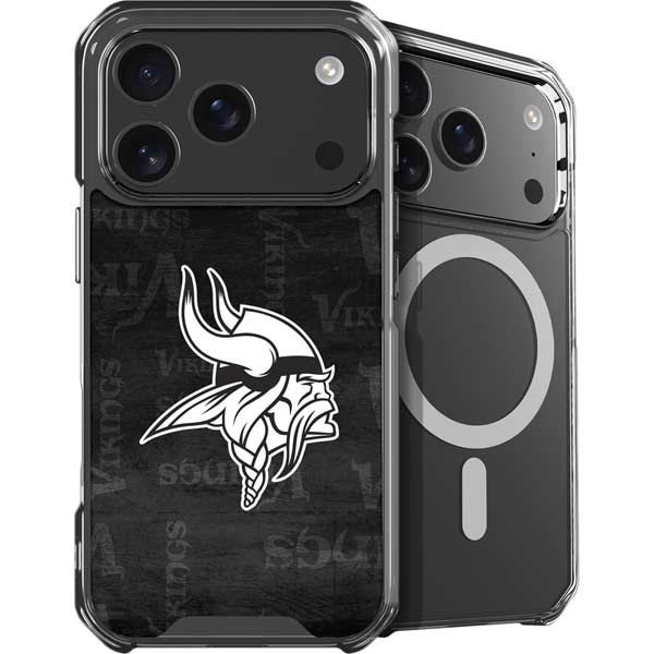 NFL Minnesota Vikings Black & White iPhone 17 Pro MagSafe Case