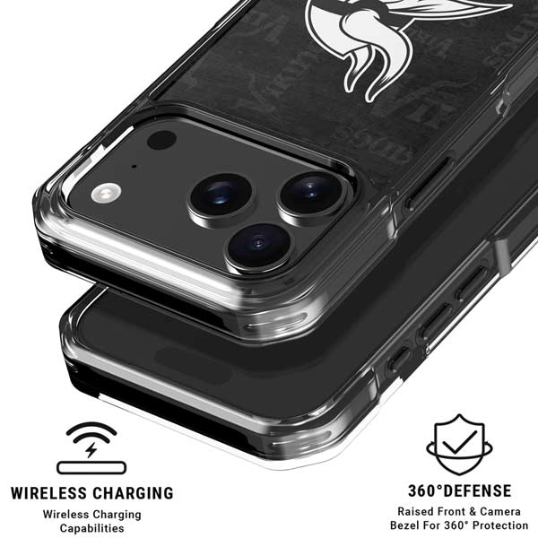 NFL Minnesota Vikings Black & White iPhone 17 Pro MagSafe Case