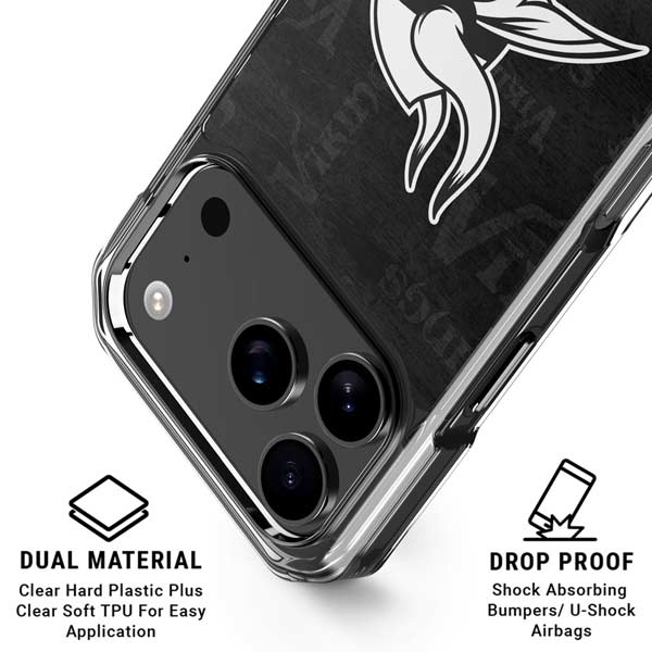 NFL Minnesota Vikings Black & White iPhone 17 Pro Max MagSafe Case