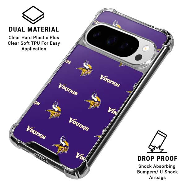 NFL Minnesota Vikings Blitz Series Google Pixel 10 Pro Clear Case
