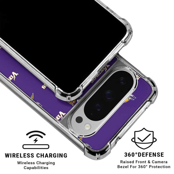 NFL Minnesota Vikings Blitz Series Google Pixel 10 Pro Clear Case