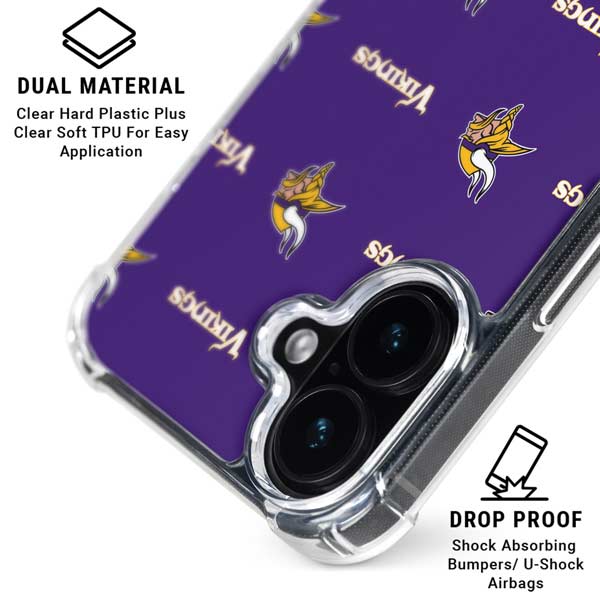 NFL Minnesota Vikings Blitz Series iPhone 17 Clear Case