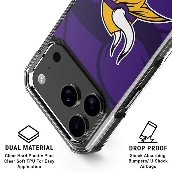 NFL Minnesota Vikings Double Vision iPhone 17 Pro Clear Case