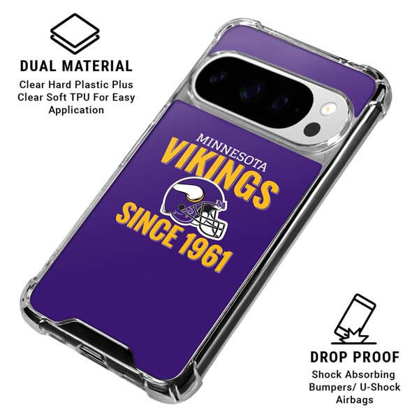 NFL Minnesota Vikings Helmet Google Pixel 10 Pro XL Clear Case