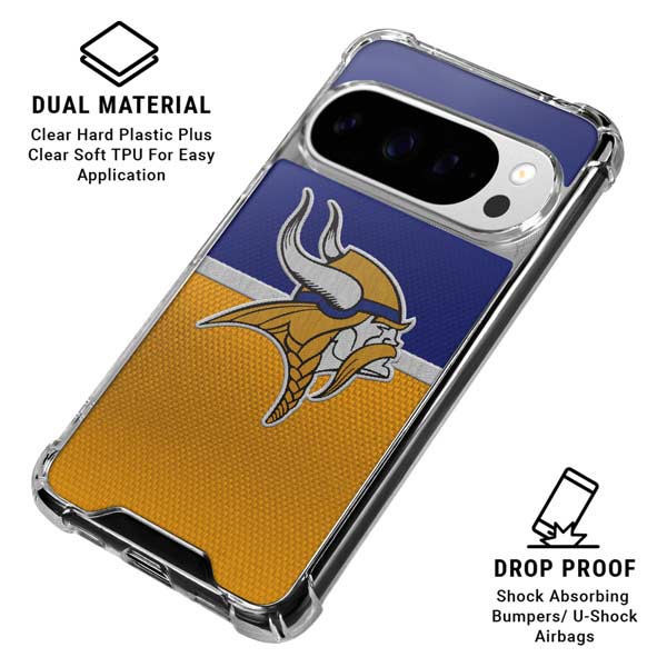 NFL Minnesota Vikings Vintage Google Pixel 10 Pro XL Clear Case