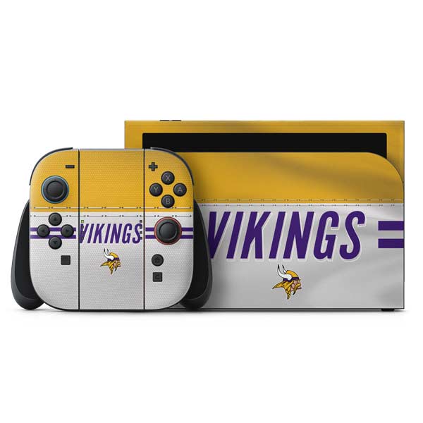 NFL Minnesota Vikings White Striped Nintendo Skins