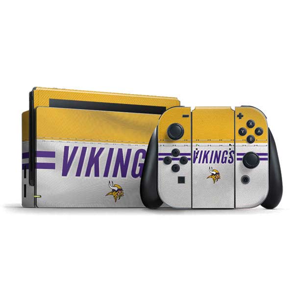 NFL Minnesota Vikings White Striped Nintendo Skins