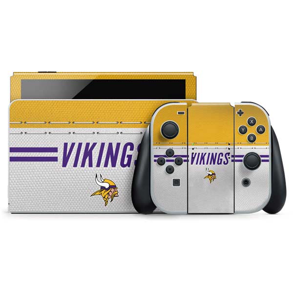 NFL Minnesota Vikings White Striped Nintendo Skins