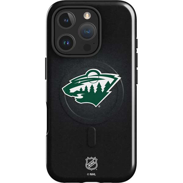 NHL Minnesota Wild Black Background iPhone 16 Pro Max Magsafe Impact Case