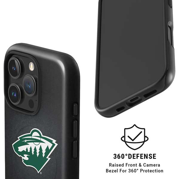 NHL Minnesota Wild Black Background iPhone 16 Pro Max Magsafe Impact Case