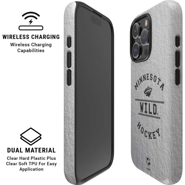 NHL Minnesota Wild Black Text iPhone 16 Pro Magsafe Impact Case