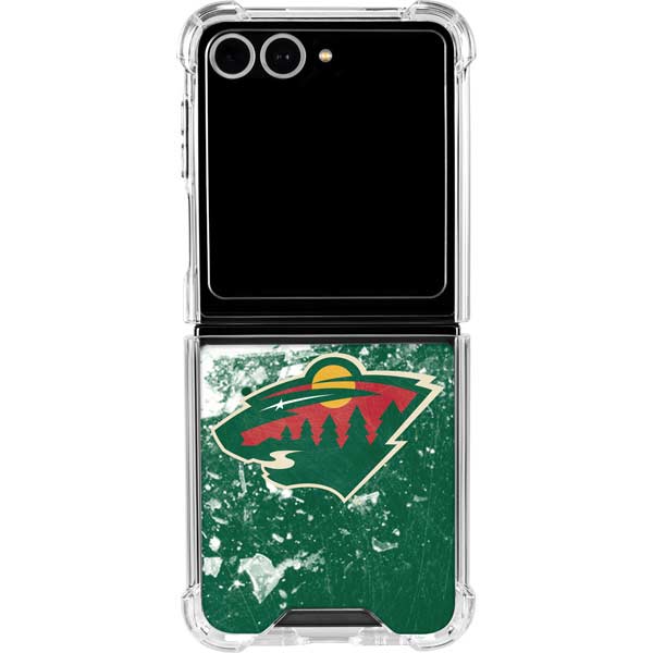 NHL Minnesota Wild Frozen Galaxy Z Flip7 Clear Case
