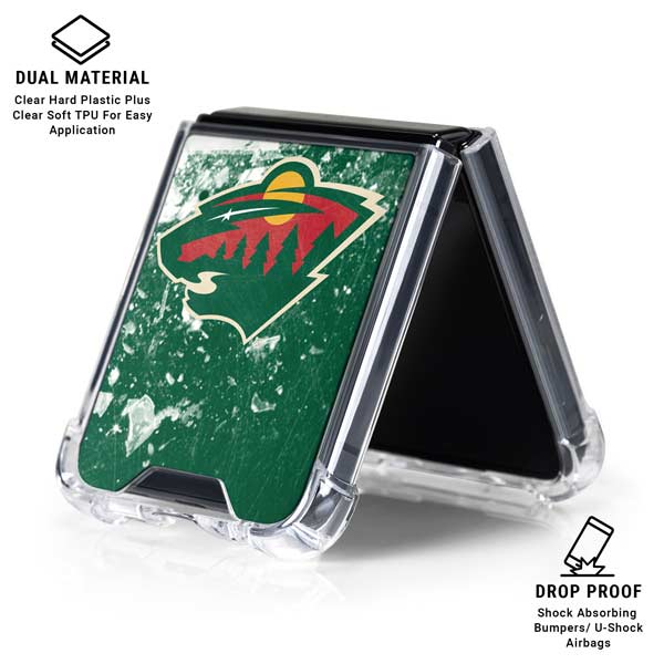 NHL Minnesota Wild Frozen Galaxy Z Flip7 Clear Case