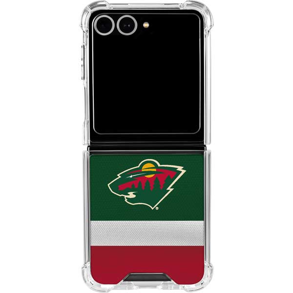 NHL Minnesota Wild Jersey Galaxy Z Flip7 Clear Case