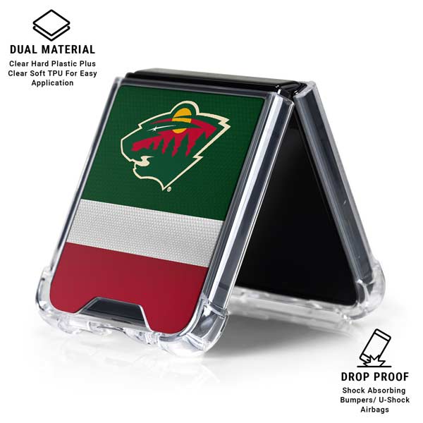 NHL Minnesota Wild Jersey Galaxy Z Flip7 Clear Case