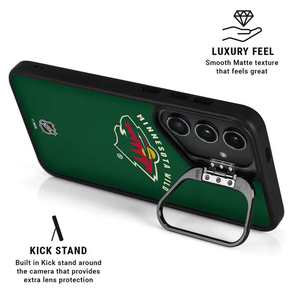 NHL Minnesota Wild Solid Background Galaxy S26 Ultra Kickstand Case