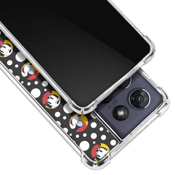 Disney Minnie Mouse Bubbles Face Pattern Moto G Play 5G (2025) Clear Case