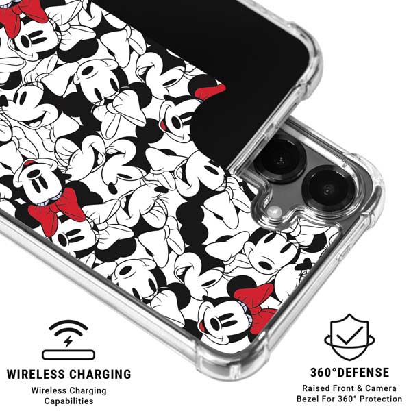 Disney Minnie Mouse Red Color Pop Face Pattern Galaxy S26 Clear Case