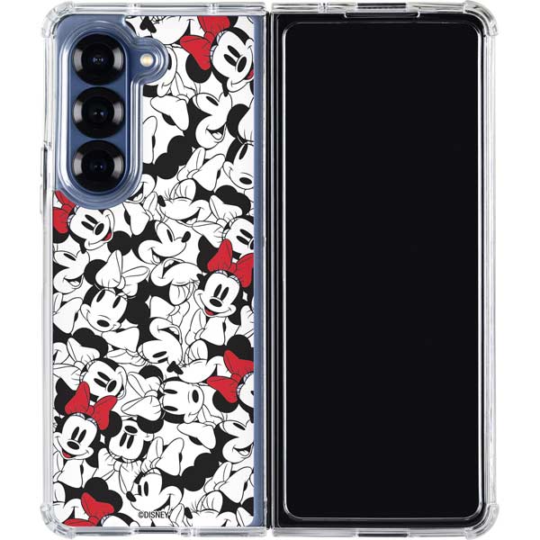 Disney Minnie Mouse Red Color Pop Face Pattern Galaxy Z Fold7 Clear Case
