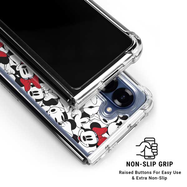 Disney Minnie Mouse Red Color Pop Face Pattern Galaxy Z Fold7 Clear Case