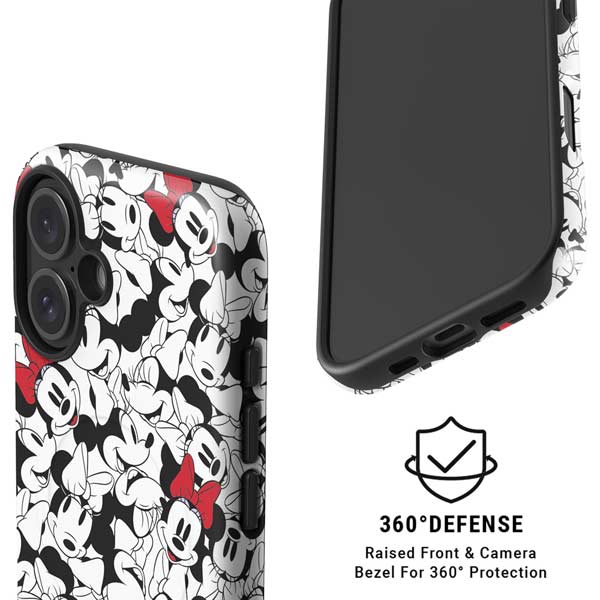 Disney Minnie Mouse Red Color Pop Face Pattern iPhone 16 Magsafe Impact Case