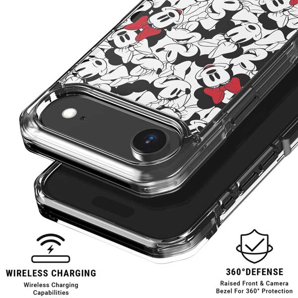 Disney Minnie Mouse Red Color Pop Face Pattern iPhone 17 Air Clear Case