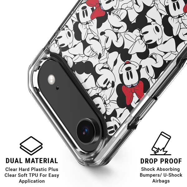 Disney Minnie Mouse Red Color Pop Face Pattern iPhone 17 Air Clear Case