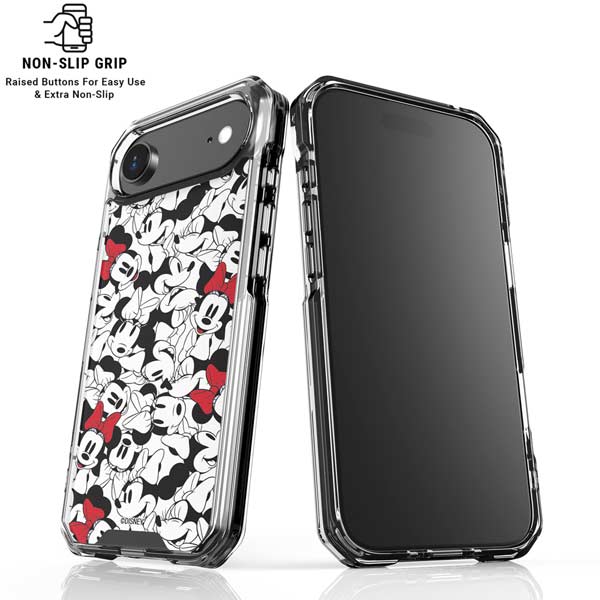 Disney Minnie Mouse Red Color Pop Face Pattern iPhone 17 Air Clear Case