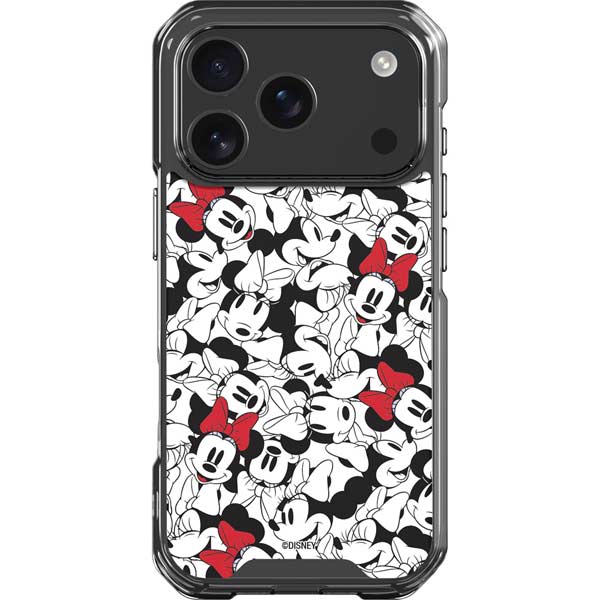Disney Minnie Mouse Red Color Pop Face Pattern iPhone 17 Pro Clear Case