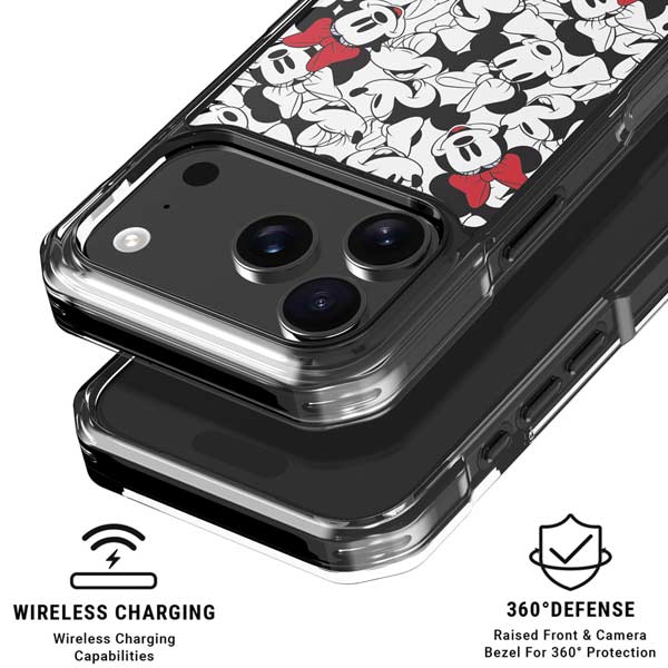 Disney Minnie Mouse Red Color Pop Face Pattern iPhone 17 Pro Clear Case