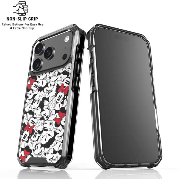 Disney Minnie Mouse Red Color Pop Face Pattern iPhone 17 Pro Clear Case