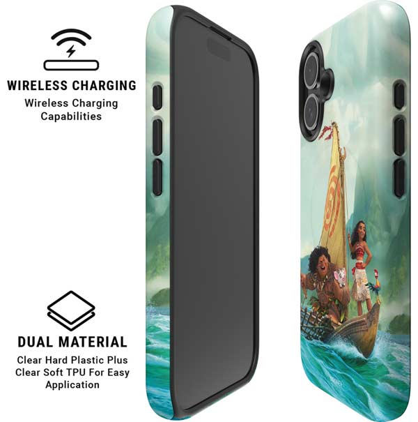 Disney Princess Moana and Maui Set Sail iPhone 16 Magsafe Impact Case