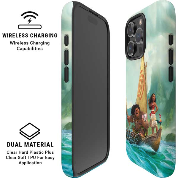 Disney Princess Moana and Maui Set Sail iPhone 16 Pro Max Magsafe Impact Case
