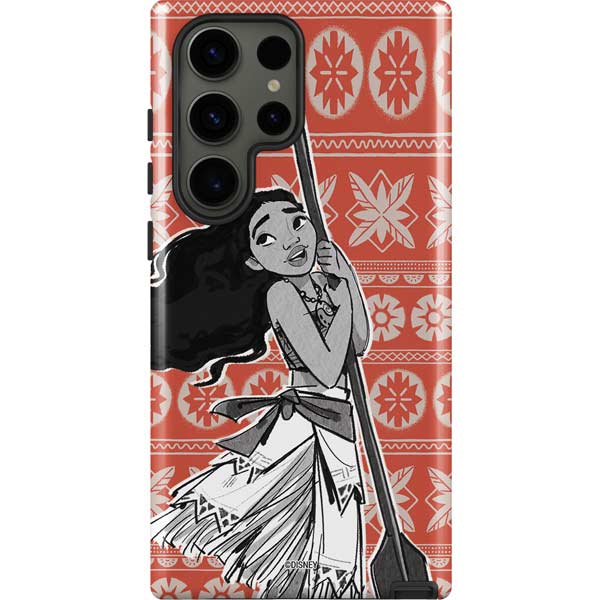 Disney Princess Moana Character Tropical Print Art Galaxy S23 Ultra Pro Case