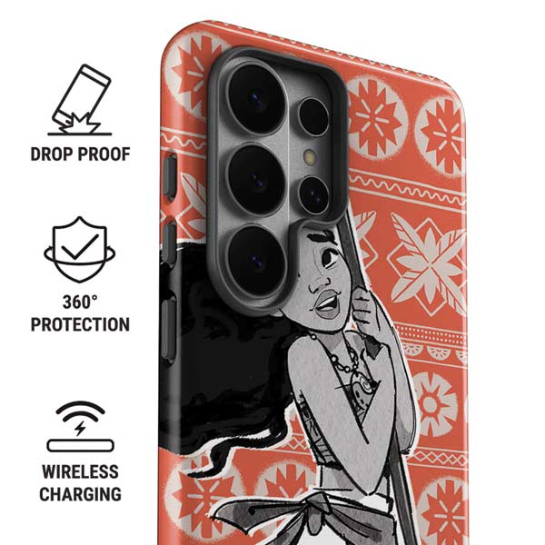 Disney Princess Moana Character Tropical Print Art Galaxy S26 Ultra Impact Case