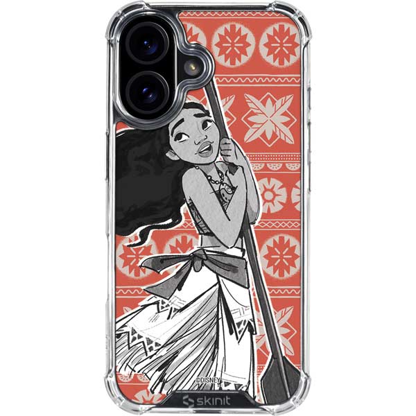 Disney Princess Moana Character Tropical Print Art iPhone 17 Clear Case