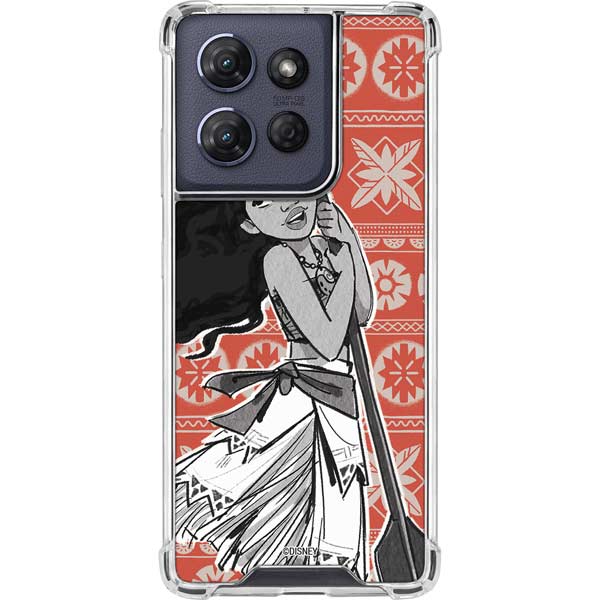 Disney Princess Moana Character Tropical Print Art Moto G 5G (2025) Clear Case