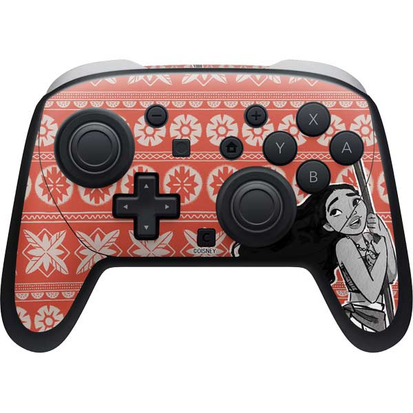 Disney Princess Moana Character Tropical Print Art Nintendo Switch 2 (2025) Pro Controller Skin