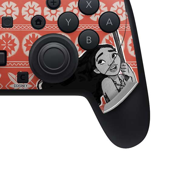 Disney Princess Moana Character Tropical Print Art Nintendo Switch 2 (2025) Pro Controller Skin