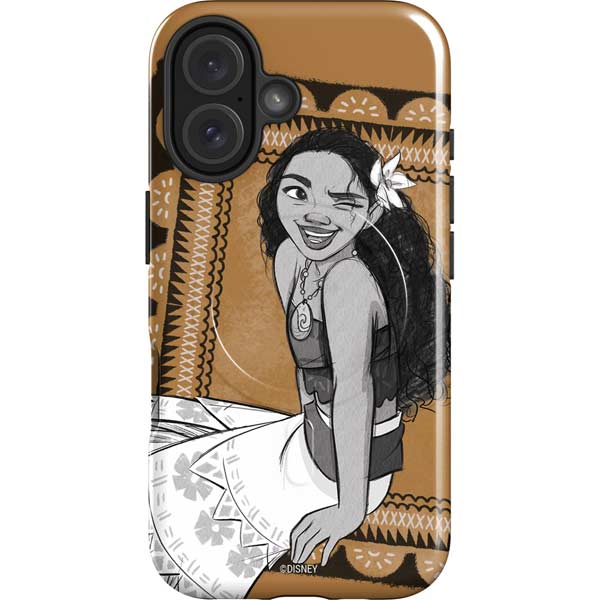 Disney Princess Moana Winking Art iPhone 16 Magsafe Impact Case