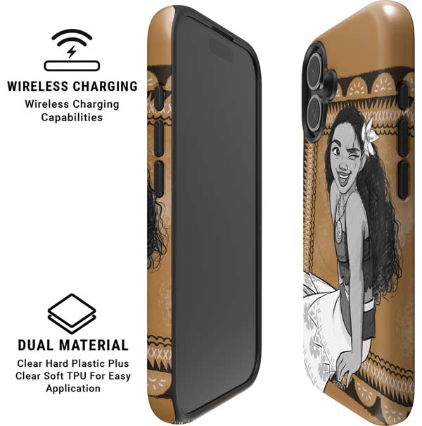 Disney Princess Moana Winking Art iPhone 16 Plus Magsafe Impact Case