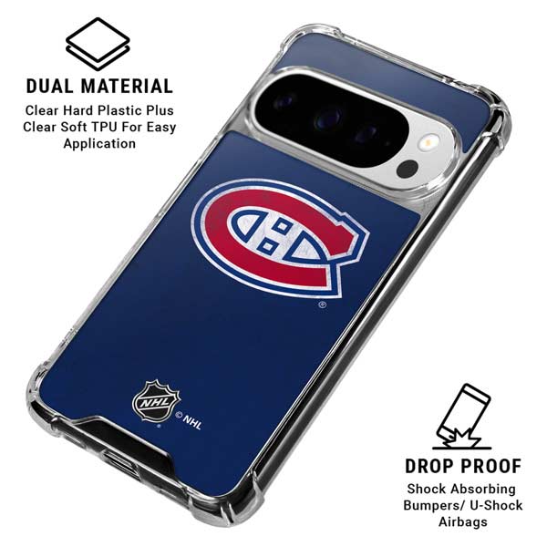 NHL Montreal Canadiens Distressed Google Pixel 10 Pro Clear Case